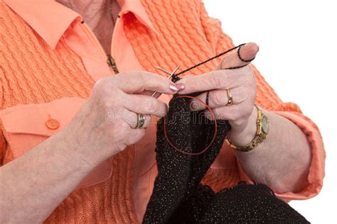 Grandma Knitting Stock Photo Image Of Leisure Face 12929178