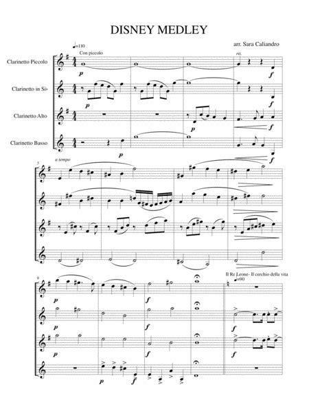 Disney Medley Music Sheet Download