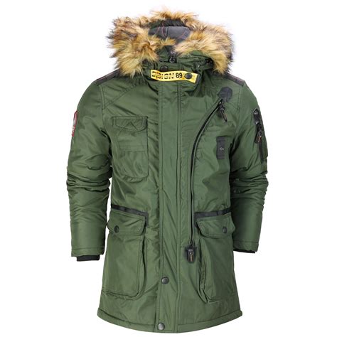 Mens Padded Heavy Weight Warm Winter Jacket Classic Parka Coat Fur Trim Hooded | eBay