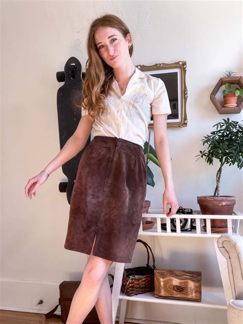 Vintage Danier Suede Leather Skirt Etsy