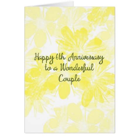 6th Wedding Anniversary Card Yellow Flowers Zazzle