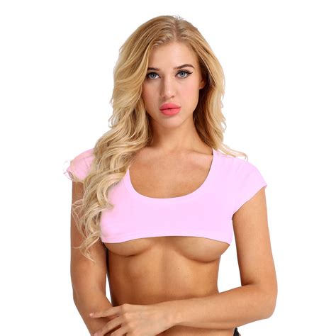 sexy women no bra cotton letter short sleeve crop top t shirt summer tee blouse ebay