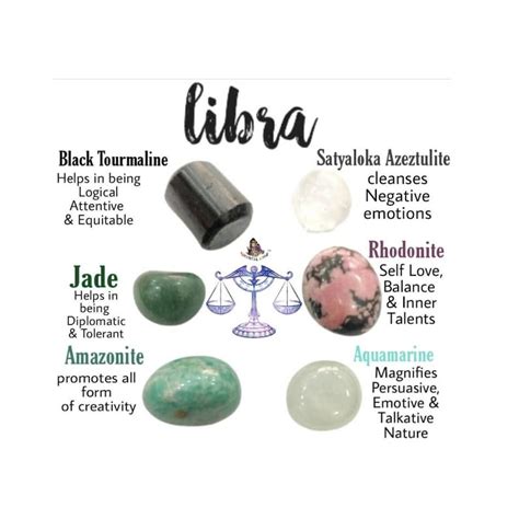 Crystal Tumble Stone Set For Libra Zodiac Sign Black Etsy