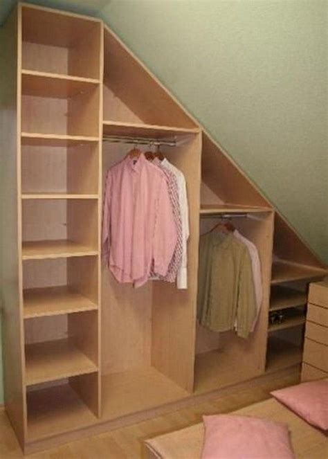 Clever Attic Storage Ideas Closet Bedroom Slanted Ceiling Closet Attic Storage