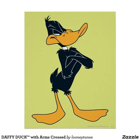 Daffy Duck With Arms Crossed Poster Daffy Duck Design