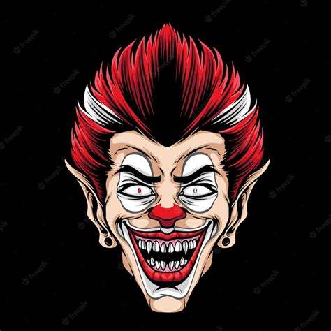 Premium Vector Scary Clown Head Mascot