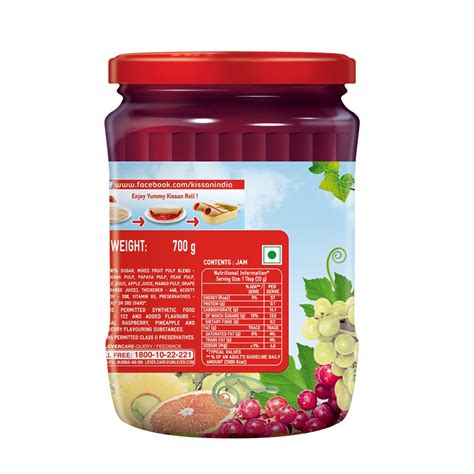 buy kissan mixed fruit jam glass bottle 700g online ₹215 from shopclues