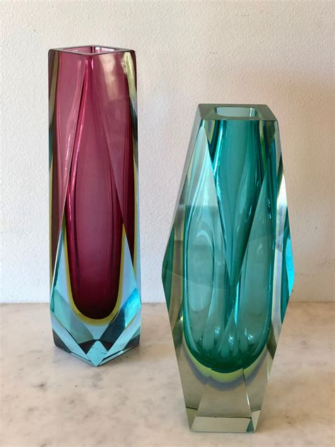 Murano Sommerso Art Glass Vases C1960 European Antiques