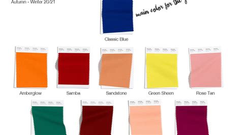 Pantone Color Trends For Autumn Winter 2021