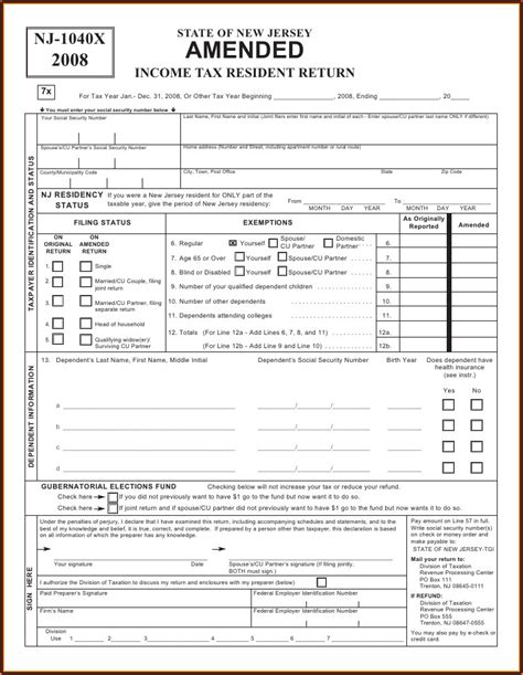 Nj 1040 Income Tax Form 2017 Form Resume Examples Evkydbz106