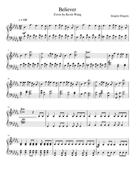 Believer Sheet Music For Piano Solo Download And Print In Pdf Or