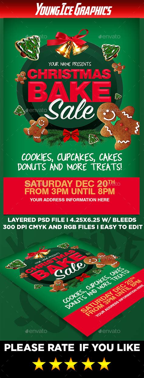 Christmas Bake Sale Flyer Template By Youngicegfx Graphicriver