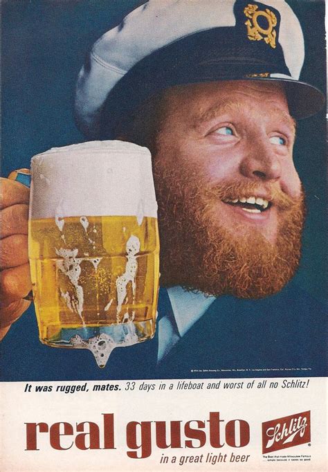 Real Gusto In A Great Light Beer Schlitz 1963 Vintage Beer Vintage