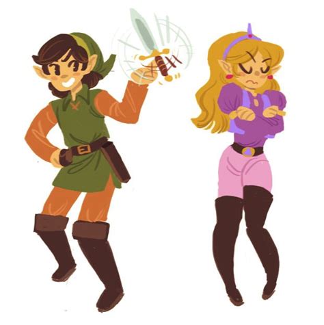 Link And Zelda From The Old Legend Of Zelda Animated Series