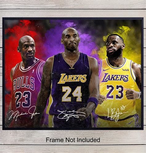 Kobe Bryant Michael Jordan Lebron James Basketball Player Canvas Pr Basketball Artwork