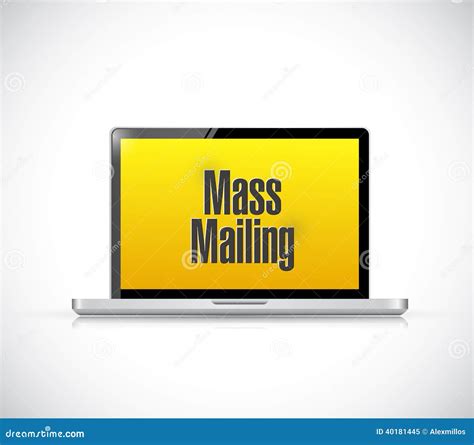 Mass Mailing Message On A Laptop Computer Stock Illustration