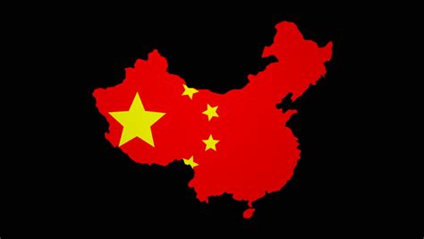 Fluttering China Map Flag Animation Stock Footage Video 100 Royalty