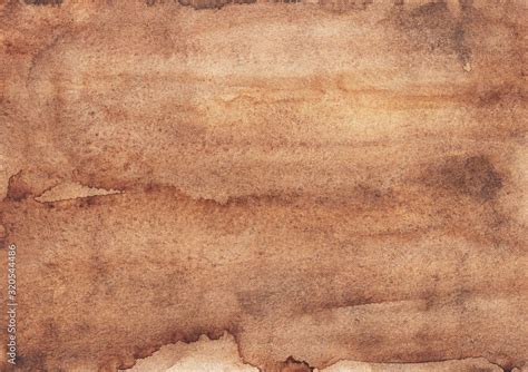 Watercolor Old Brown Background Texture Ancient Parchment Backdrop