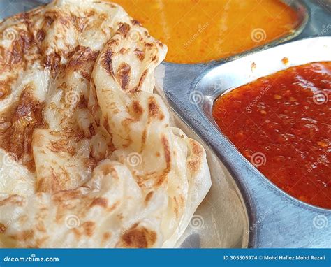 Closeup Image Of A Flatbread Also Called Roti Canai In Malaysia