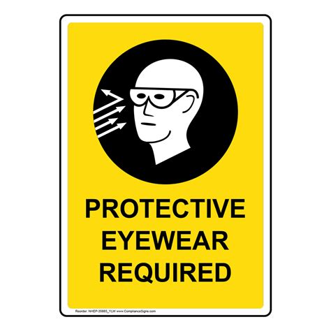 Portrait Weld Shop Safety Glasses Required Sign Nhep 35881