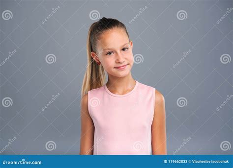 Portrait Of A Cute Teenage Girl With Ponytail Stock Image Image Of