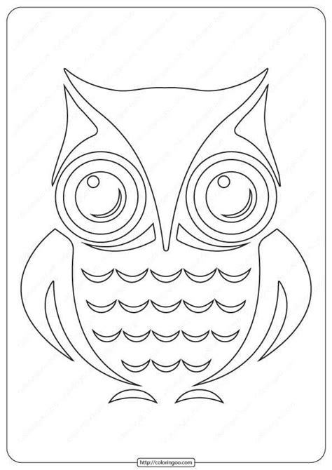 Printable Animals Owl Outline Coloring Pages