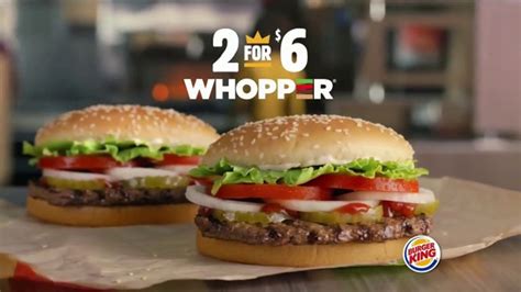 Burger King 2 For 6 Whopper Deal Tv Commercial Prepared To Order