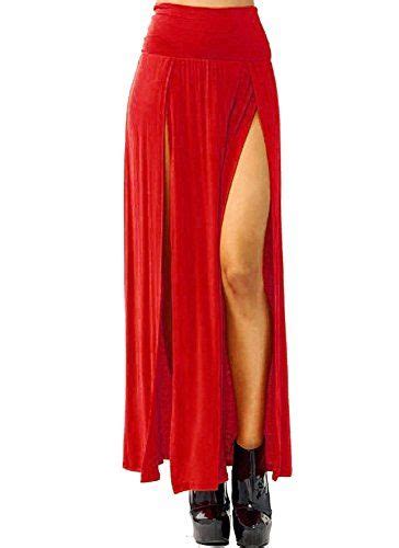 Vivicastle Sexy High Waisted Double Slits Open Knit Long Maxi Skirt