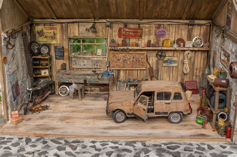 Pin By Kenny Loo On Diorama Scrap Wood Art Toy Garage Miniature Cars