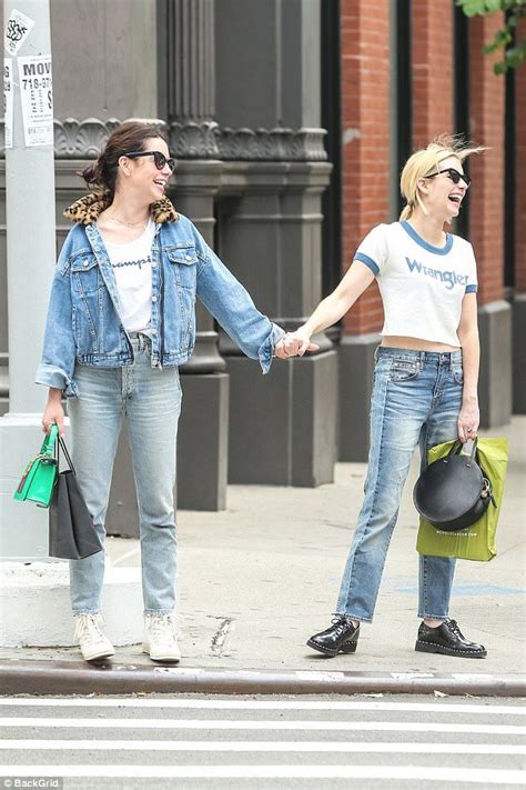 Emma Roberts Holds Hands With Girl Friend As She Flashes Her Midriff