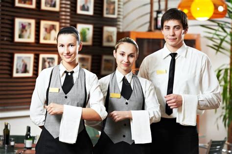 Waitress And Waiter Team In Restaurant Stock Photo Image Of Business