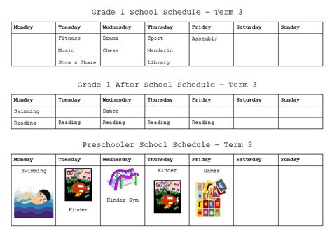 8 Free Sample Kids Activity Schedule Templates Printable Samples