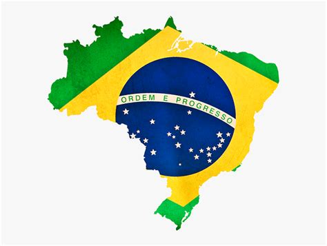 Brazil Flag In Shape Of Country Hd Png Download Transparent Png