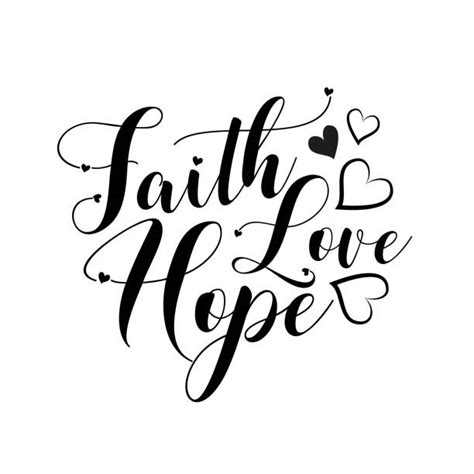 Faith Hope Love Calligraphy Word Design From Inspiration In Color Black