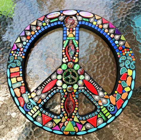 Custom Mosaic Peace Sign By Tina Wise Crackin Mosaics Custom