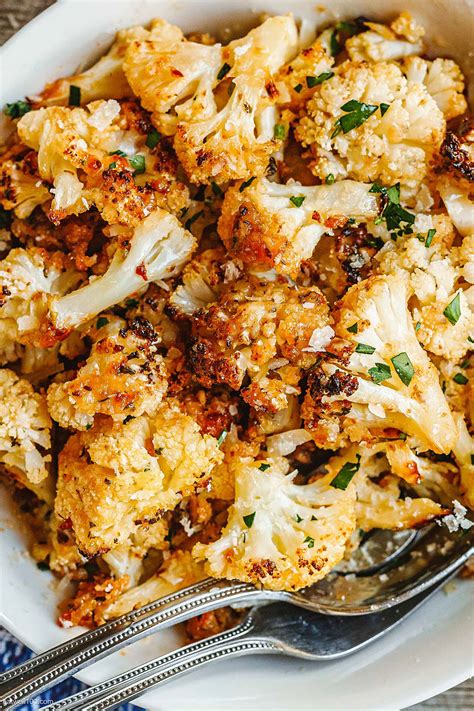 Garlic Parmesan Roasted Cauliflower Recipe How To Roast Cauliflower