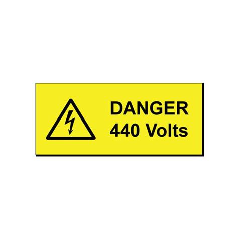 Danger 440 Volts Labels Engraved Labels 5 Pack The Label People