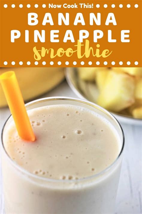 ½ cup unsweetened almond milk 1 small orange, peeled but leave most of the pith 1 cup spinach or kale (or both) ½ cup berries of your choice, frozen ½ cup greek yogurt procedure: Banana Pineapple Smoothie | Recipe in 2020 (With images ...