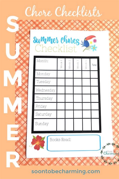 Summer Chores Checklist With Free Printable Soon To Be Charming