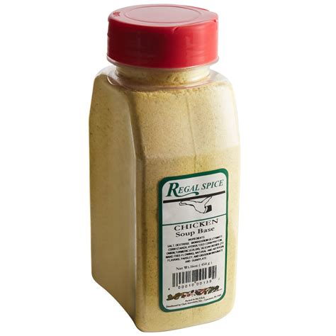 This is equivalent to 1 bouillon cube, though chicken base has more flavor and less salt. Regal Chicken Soup Base - 16 oz.