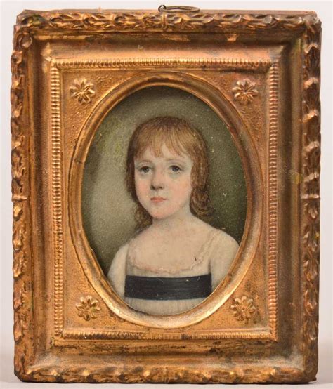 Early 19th Century Miniature Oval Portrait Painting On
