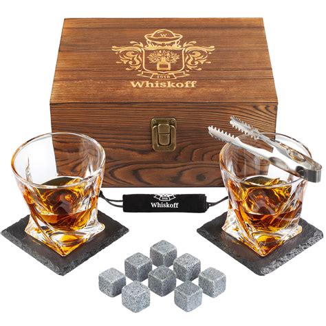 Whiskey Glass Set Of 2 Bourbon Whiskey Stones T Set Twist Scotch Rocks Tongs Coasters