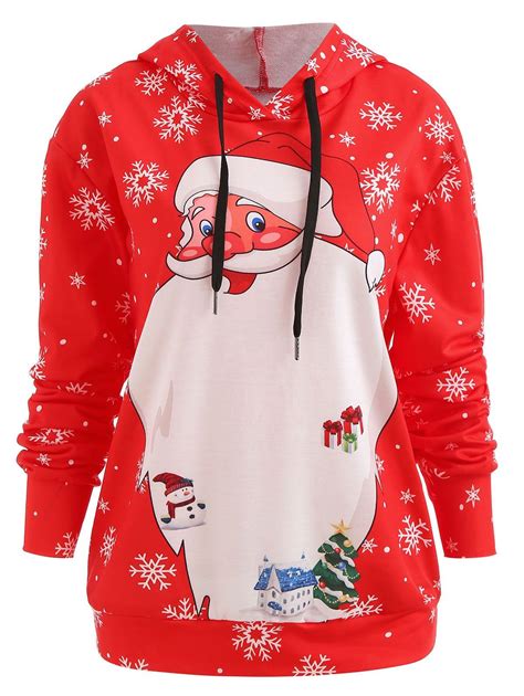 [64 Off] 2020 Christmas Santa Hoodie In Red Dresslily