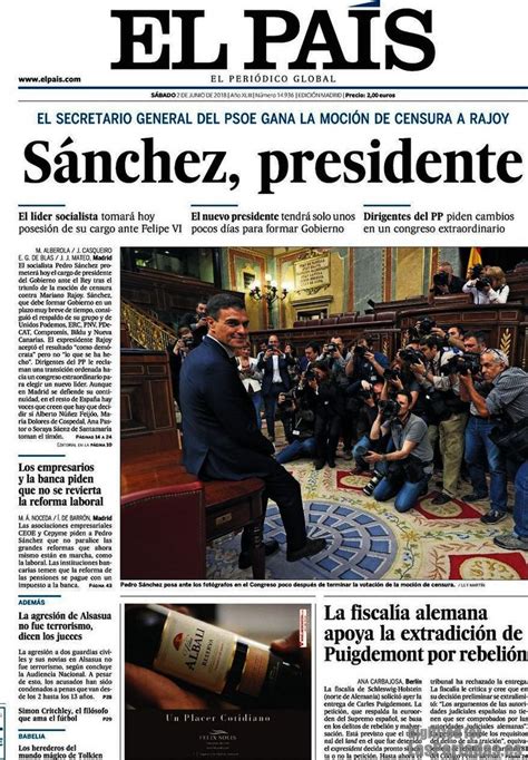 El País Periodico El Pais Portadas Prensa Periodicos De España