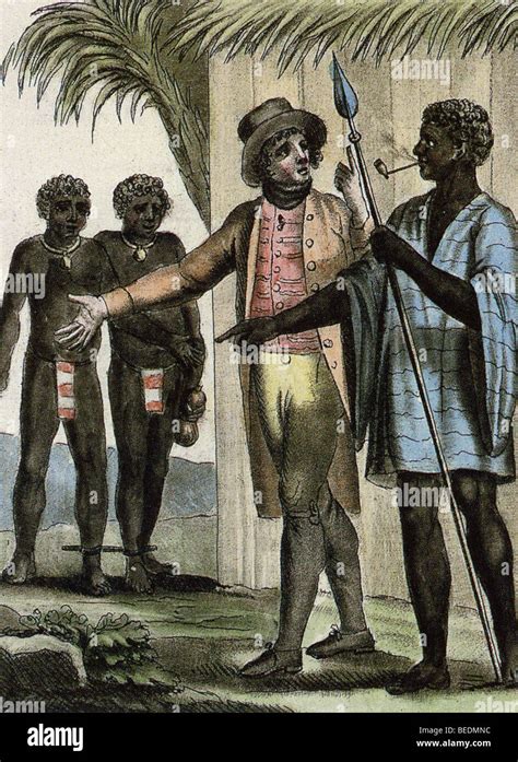 Les Marchands Desclaves à Gorée Au Sénégal En 1796 Un Commerçant