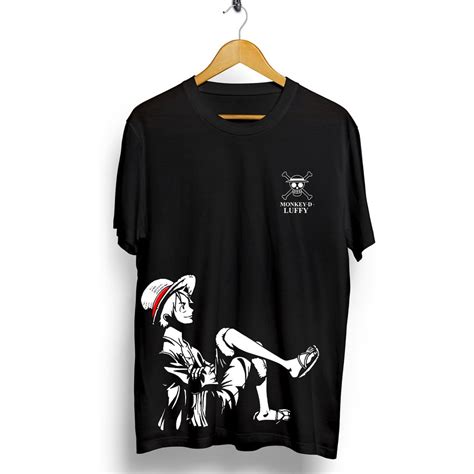 Davecollection Kaos Pria Kaos Distro Dluffy Duduk Santuy Black Cn724