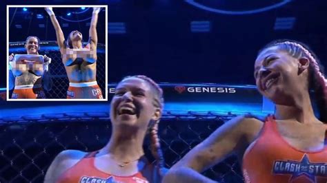 mma news two fighters flash breasts after fight inked dory karina pedro freak wars daily