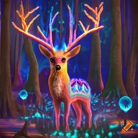 Image Of A Magical Deer In A Glowing Forest On Craiyon