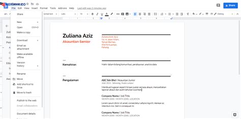 Lebih daripada 10,000 jawatan kosong terkini di seluruh malaysia. Cara Buat Resume Menggunakan Google Docs, Mudah Sangat ...