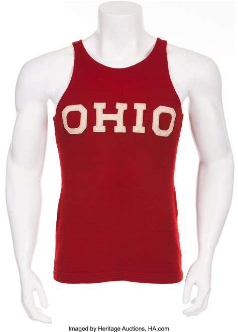 Circa 1935 Jesse Owens Race Worn Ohio State Track Jersey Lot